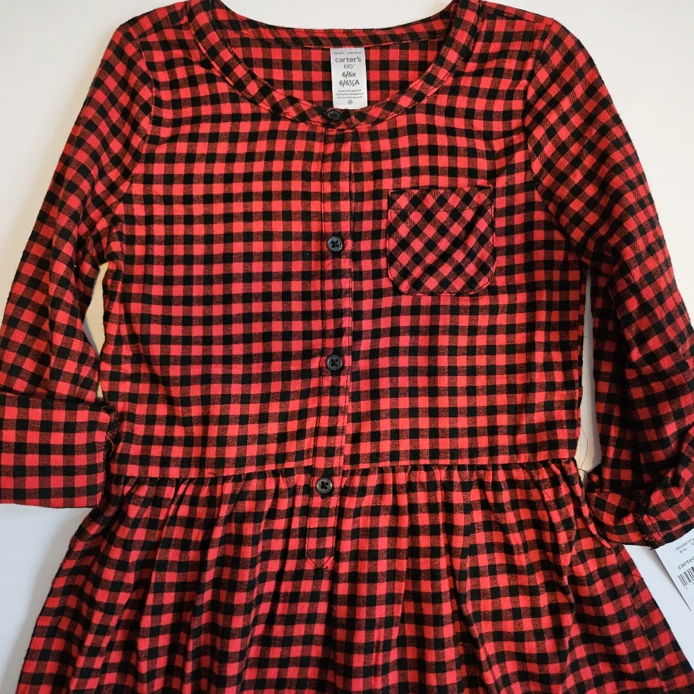 Red Gingham Girls dress Size 6